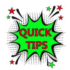Comic lettering quick tips. Vector bright cartoon illustration in retro pop art style. Comic text sound effects. EPS 10.	