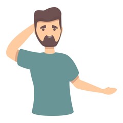 Man memory icon cartoon vector. Alzheimer dementia. Positive face