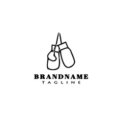 boxing glove cartoon logo icon design template black isolated vector illustration