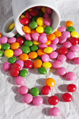 Colorful skittles candies