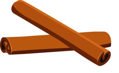 cinnamon stick isolated on white background, vector illustration, symbol of spice, element for design and icon