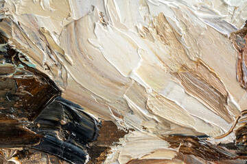 Embossed pasty oil paints and reliefs. Abstract art.