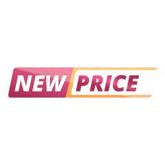New price flasher icon cartoon vector. Product ribbon. Label tag