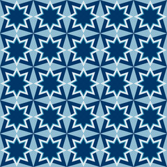 Abstract geometric pattern of stars and crosses. Seamless mosaic and tile. Vector illustration