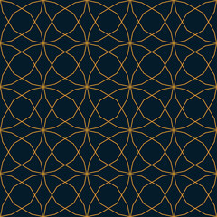 Abstract seamless geometric pattern of circles and curves. Vector illustration