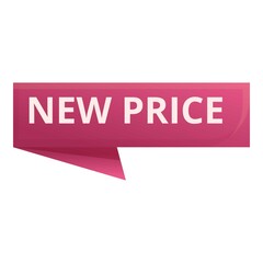 Fototapeta premium New price reduction icon cartoon vector. Label tag. Sale badge