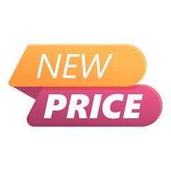 New price bubble icon cartoon vector. Sale offer. Sticker badge