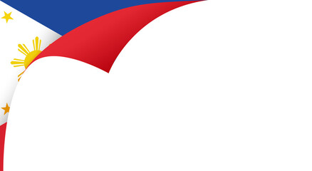 Corner waving Philippines   flag  isolated  on png or transparent background,Symbol of Philippines,template for banner,card,advertising ,promote,and business matching country poster, vector