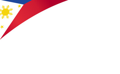 Corner waving Philippines   flag  isolated  on png or transparent background,Symbol of Philippines,template for banner,card,advertising ,promote,and business matching country poster, vector