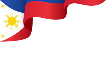 Corner waving Philippines flag isolated on png or transparent background,Symbol of Philippines,template for banner,card,advertising ,promote,and business matching country poster, vector
