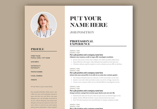 CV Resume Layout