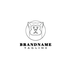 cute dog logo cartoon icon design black isolated vector illustration