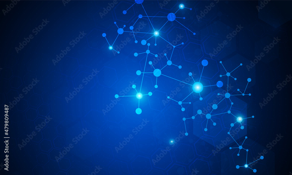 Poster abstract background with geometric shapes and hexagon pattern. vector illustration for medicine, tec