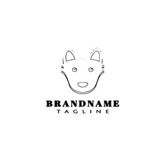 cute dog logo cartoon icon design black isolated vector illustration