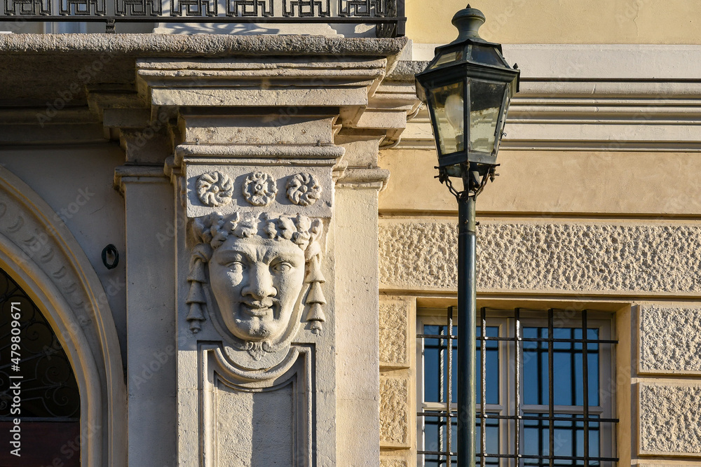 Canvas Prints detail of the entrance of palazzo roero di guarene, located in the historic centre of turin and deco