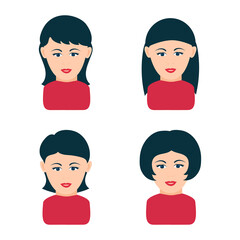A young woman. Different hairstyles.