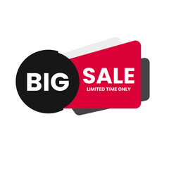 Sale banner template design, Big sale limited time only, end of season special offer banner on white