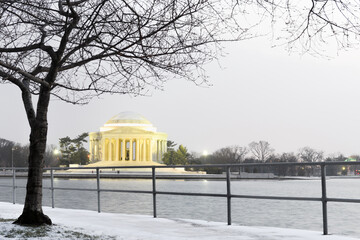 Jefferson Memorial in a winter night - Washington DC United States