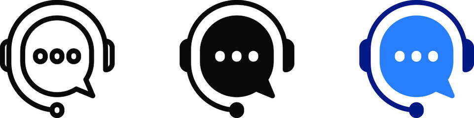headphones and speech bubble icon , vector illustration