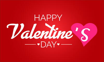 Fototapeta na wymiar Happy Valentine's Day, 14th February. heart connect vector banner template for banner, card, poster, background.