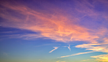 Beautiful sky with clouds at sunset. Dramatic sunset sky © Shootdiem