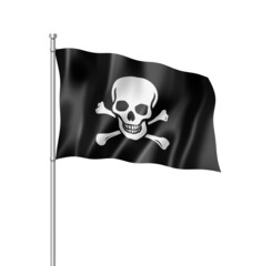 Pirate flag, Jolly Roger isolated on white