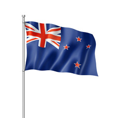 New Zealand flag isolated on white