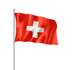 Fototapeta premium Swiss flag isolated on white