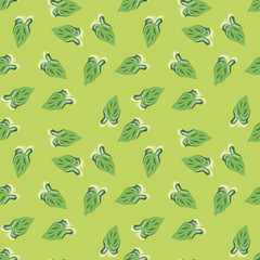 Tropical leaves seamless pattern. Rainforest leaf endless wallpaper. Exotic hawaiian plants backdrop.