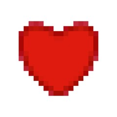 Obraz premium Red heart in pixel art style. 8 bit icon. Valentine's Day symbol.