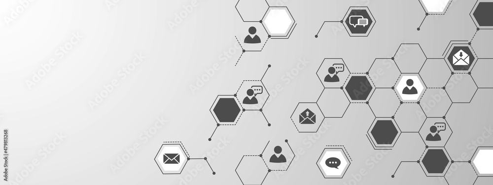 Aufkleber halftone background technology. communication grid design with digital communication and people icon