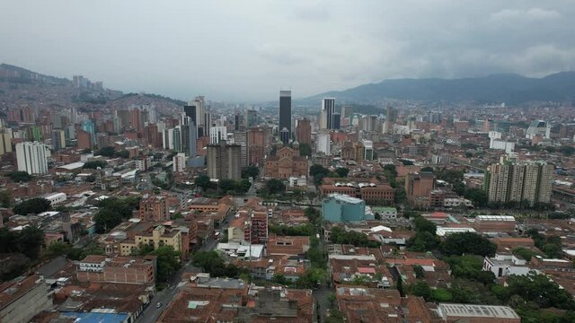 City Center Aerial View of Medellin, Colombia