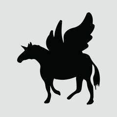 Simple Unicorn Silhouette Vector Illustration