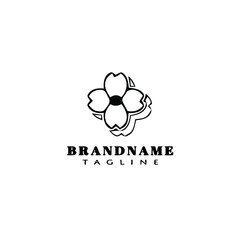 dogwood logo cartoon icon design template black isolated vector illustration