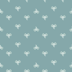 Elephant pattern seamless in freehand style. Head animals on colorful background. Vector illustration for textile.