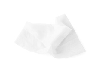 One wet wipe isolated on white, top view - obrazy, fototapety, plakaty
