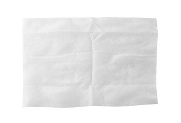 One wet wipe isolated on white, top view
