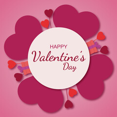 Happy Valentine's Day greeting card. Vector illustration.