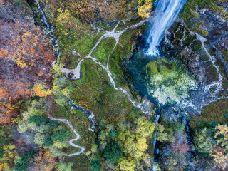 Fontanon di Goriuda from above. Autumn of emotion. Friuli