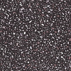 Black granite coarse grained vector pattern backgound. Seamless backdrop with abstract quartz, feldspar and plagioclase elements. Terrazzo textured surface design. Elegant igneous rock texture.
