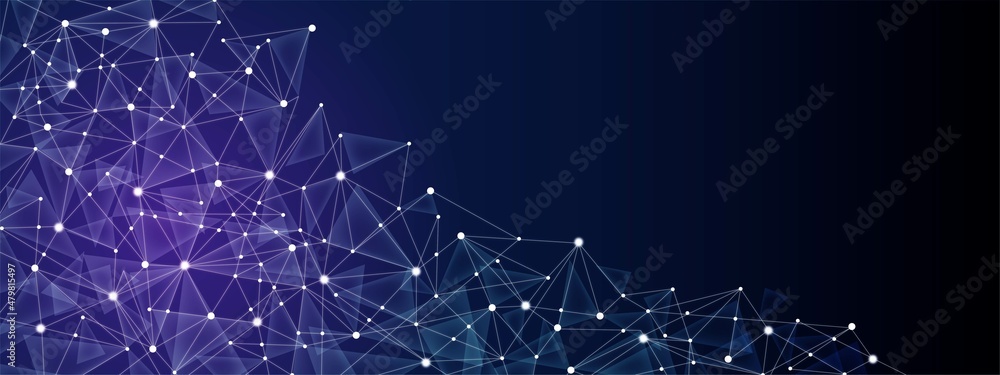 Poster vector abstract glow background. design translucent glass fragments. pattern triangles, grid informa