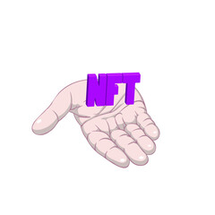 NFT logo on the palm.