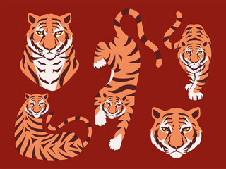 icons set tigers
