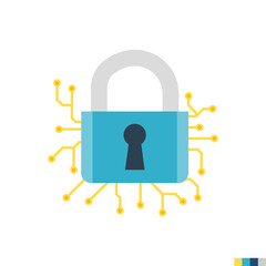 Cryptography Related Flat Icon. Isolated on White Background. Trendy Flat Style