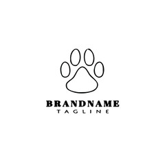 pet foot print cartoon logo template icon design black isolated vector illustration