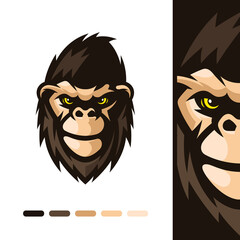 Gorilla Monkey Mascot Logo Design 