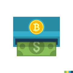 Withdraw Related Flat Icon. Isolated on White Background. Trendy Flat Style