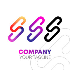 Letter S Colorful Gradient Logo Set