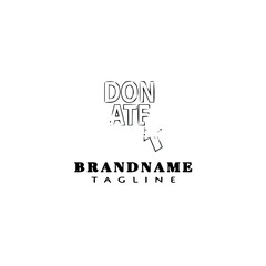 donate cartoon logo template icon design black isolated vector illustration