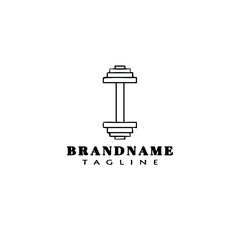 dumbbell icon design template logo black isolated vector illustration